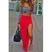 Fashion O Neck Long Sleeves Side Split Zipper Desi