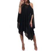 Sexy See-Through Black Polyester Cover-Ups(Without