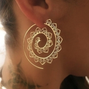Vintage Hollow-out Gold Metal Earring