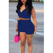 Lovely Charming Falbala Design Royalblue Cotton Bl