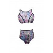 Lovely Polyester Print Padded Bikinis