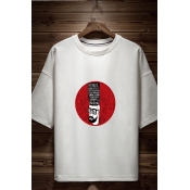 Lovely Casual Round Neck Character Printed White C