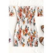 Lovely Charismatic Dew Shoulder Printed White Cott