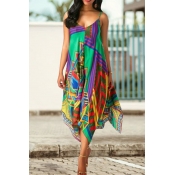 Lovely Euramerican Irregular Hems  Printed Light G