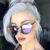 Lovely Retro Style Cat s Eyes Purple Sunglasses