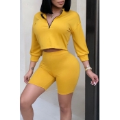 Lovely Fashion Long Sleeves Yellow Healthy Fabric 