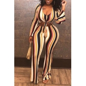 Lovely Casual Striped Multicolor Qmilch Two-piece 