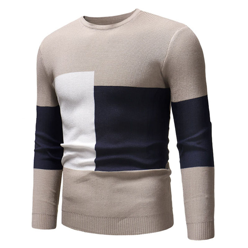 Lovely Casual Patchwork Apricot Cotton Sweaters