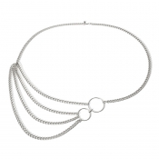 Lovely Vogue Layered Silver Metal Body Chain