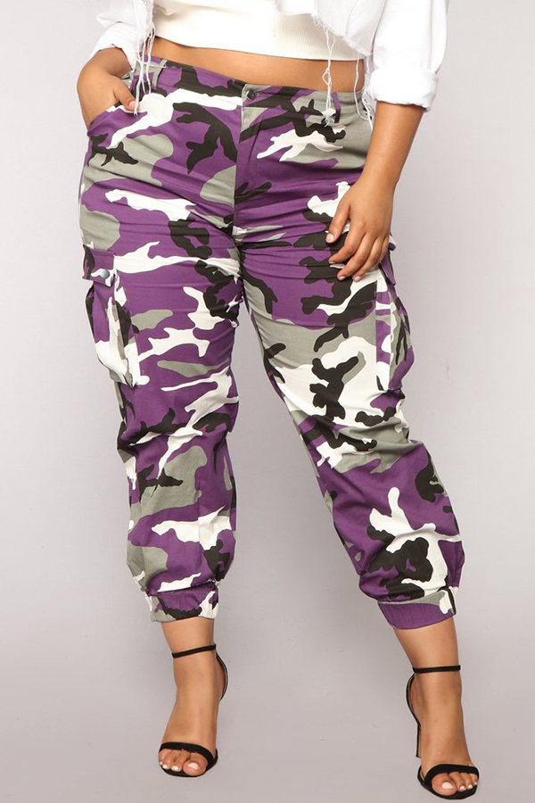 LW COTTON Camo Print Side Pocket Pants
