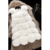Lovely Trendy Luxury White Faux Fur Vests