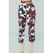 Lovely Trendy Camouflage Red Pants