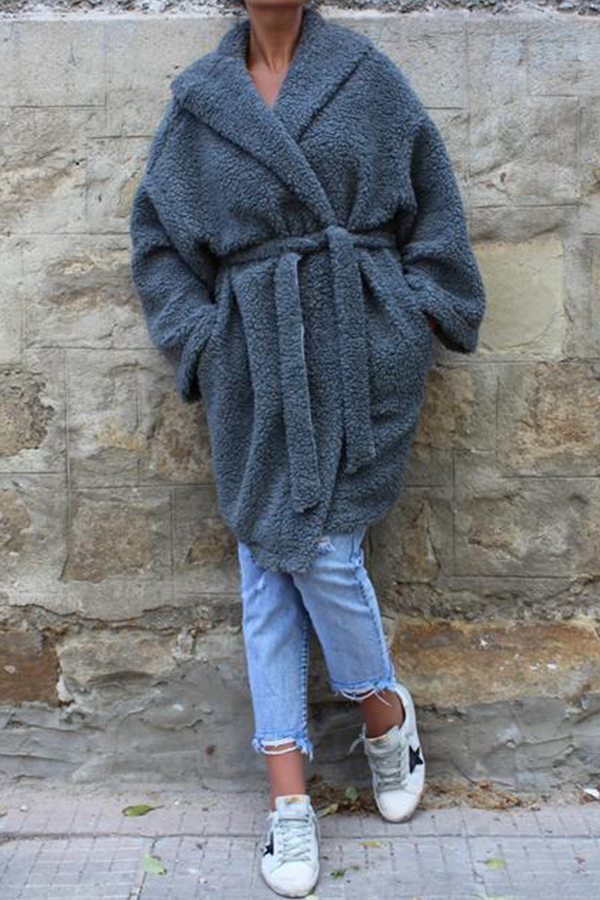 Lovely Casual Grey Sheep Plush Wool