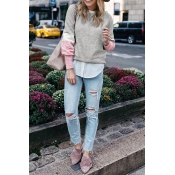 Lovely Casual Long Sleeves Grey Sweaters
