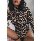 Lovely Sexy Leopard Print Cotton Bodysuit