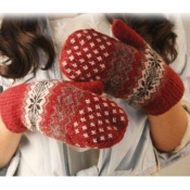 Lovely Casual Christmas Red Gloves