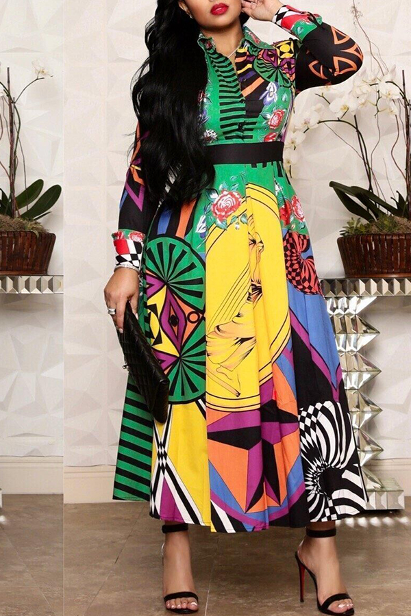 Lovely Casual Printed Multicolor Ankle Length Dress