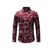 Lovely Casual Printed Red Cotton Blends Shirt