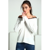 Lovely Trendy Parchwork White Cotton Sweaters