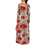 Lovely Trendy Dew Shoulder Red Floor length Dress