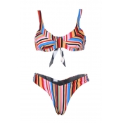 Lovely Sexy Striped Lace-up Bikinis