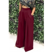 Lovely Casual Loose Wine Red Knitting Pants