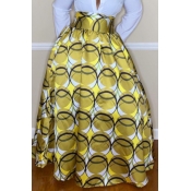 Lovely Casual Printed Loose Yellow Floor Length Sk