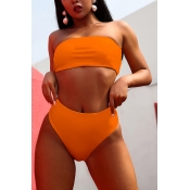 Lovely Orange Two-piece Swimwear