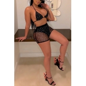 Lovely Black Dots Printed Two-piece Swimwear(No Ch