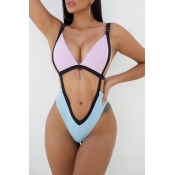Lovely Sexy Hollowed-out Pink One-piece Swimwear