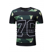 Lovely Casual Camouflage Printed Army Green T-shir