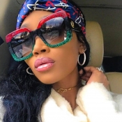 Lovely Fashion Patchwork Red PC Sunglasses