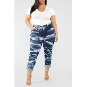 Lovely Trendy Printed Blue Jeans