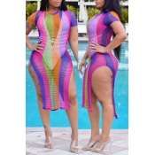 Lovely Sexy Hollowed-out Rose Red Beach Dress