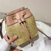 Lovely Casual Weaving Design Light Pink Crossbody 