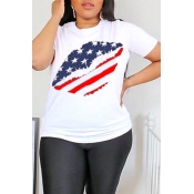 Lovely Independence Day Trendy Printed White T-shi