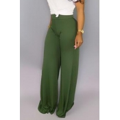 Lovely Casual High Waist Green Pants