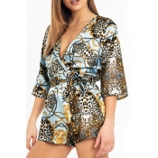 Lovely Bohemian Printed Blue One-piece Romper