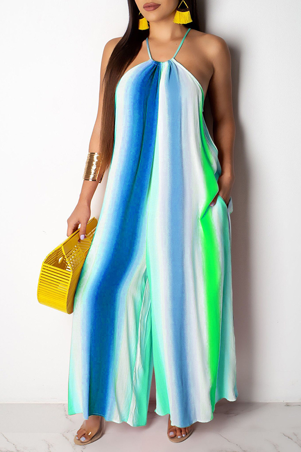 Lovely Chic Striped Green One-piece Jumpsuit