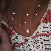 Lovely Stylish Multi-layer Gold Necklace