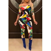 Lovely Casual Printed Multicolor One-piece Jumpsui
