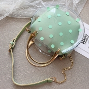 Lovely Stylish Dot Printed See-through Green PU Cr