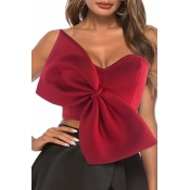 Lovely Sweet Off The Shoulder Bow-tie Decoration R