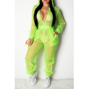 Lovely Sexy See-through Green One-piece Jumpsuit(W