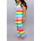 LW Work Striped Multicolor One-piece Jumpsuit