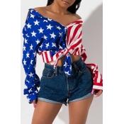 Lovely Independence Day Casual Printed Patchwork M