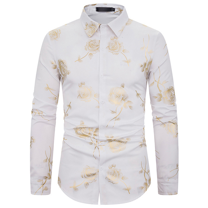 Lovely Stylish Rose Printed White Shirt