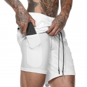 Lovely Casual Mid Waist White Shorts