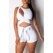 Lovely Sexy Hollow-out White One-piece Romper