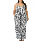 Lovely Casual V Neck Spaghetti Straps Printed Blac